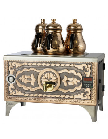 CaiQara Smart Elektrikli Çay Makinesi 3 Demlikli Retro | Professionelle Teemaschine