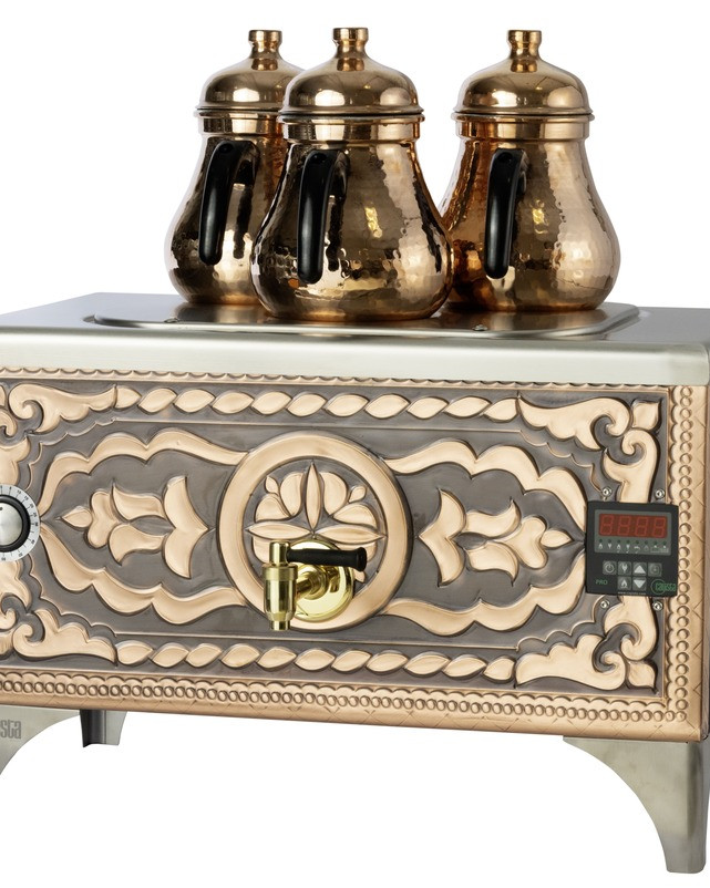 CaiQara Smart Elektrikli Çay Makinesi 3 Demlikli Retro | Professionelle Teemaschine